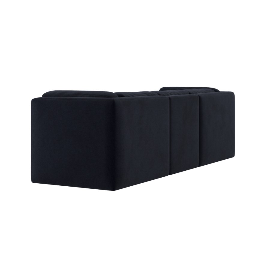 Navy Blue Chenille 4 Seater Modular Sofa - Cameron