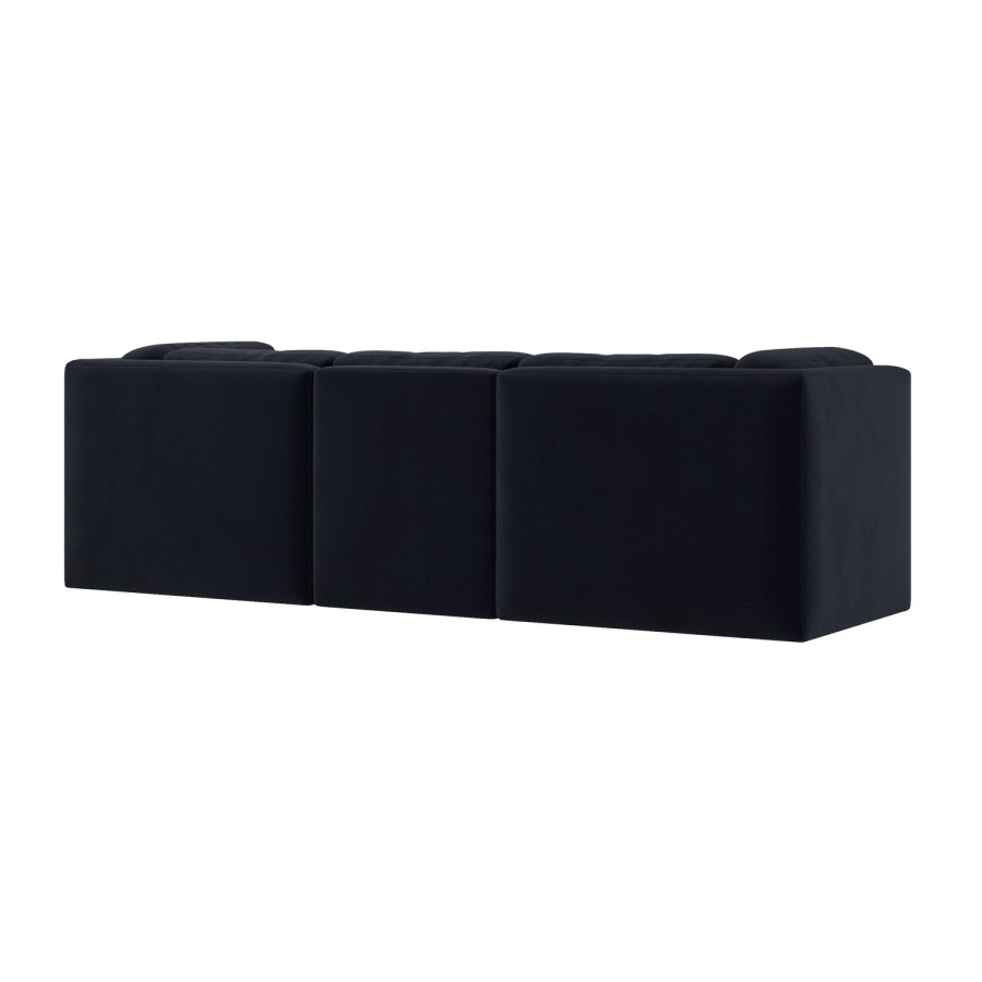 Navy Blue Chenille 4 Seater Modular Sofa - Cameron