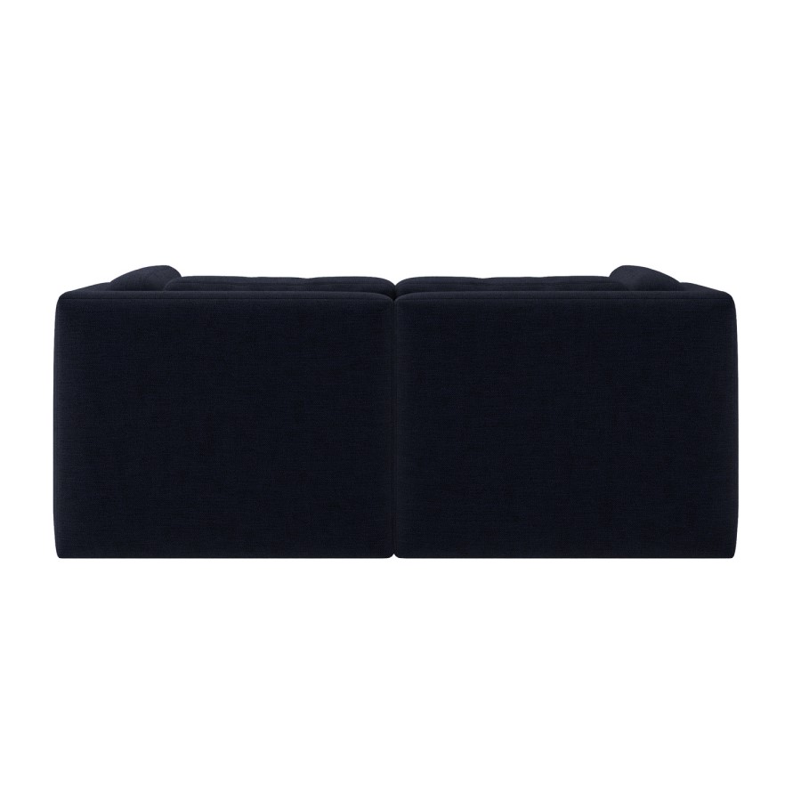 Navy Blue Chenille 3 Seater Modular Sofa - Cameron