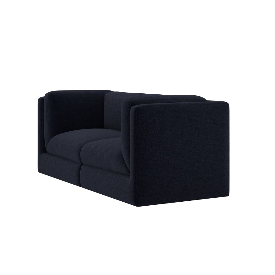 Navy Blue Chenille 3 Seater Modular Sofa - Cameron