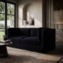 Navy Blue Chenille 3 Seater Modular Sofa - Cameron
