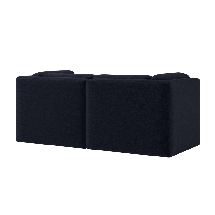Navy Blue Chenille 3 Seater Modular Sofa - Cameron