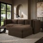 Brown Chenille 4 Seater Modular Chaise L-Shape Corner Sofa - Cameron