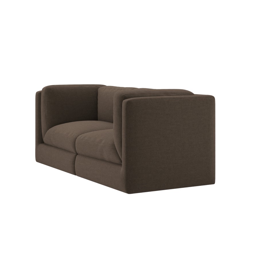 Brown Chenille 3 Seater Modular Sofa - Cameron