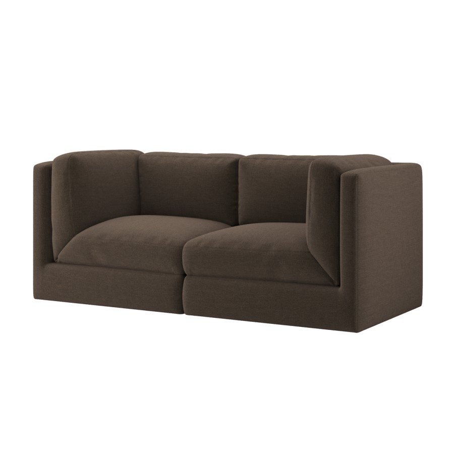 Brown Chenille 3 Seater Modular Sofa - Cameron
