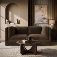 Brown Chenille 3 Seater Modular Sofa - Cameron