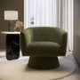 Green Boucle Swivel Accent Chair - Cairo