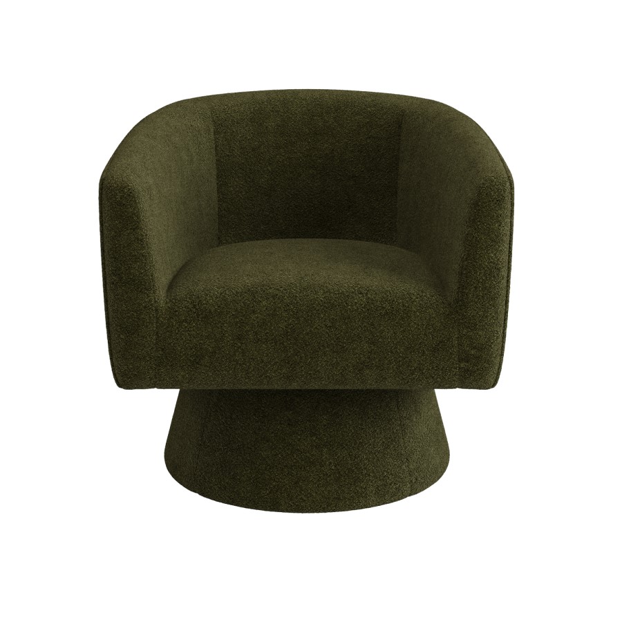 Green Boucle Swivel Accent Chair - Cairo