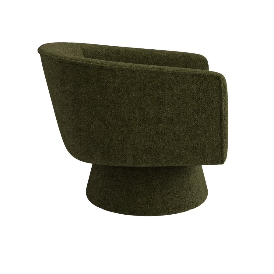 Green Boucle Swivel Accent Chair - Cairo