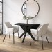 Small Black Wooden Drop Leaf Space Saving Round Extendable Dining Table - Seats 2 - 4 - Carson