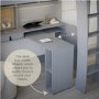 High Sleeper Loft Bed with Desk and Wardrobe in Grey - Carter