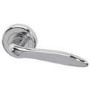 Internal Silver Polished Chrome Lever Fire Door Handle with Latch and Hinges Pack - 75mm Latch - Danube - XL Joinery