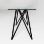Small Glass Breakfast Bar Table with Black Metal Legs - Seats 4 - Dax