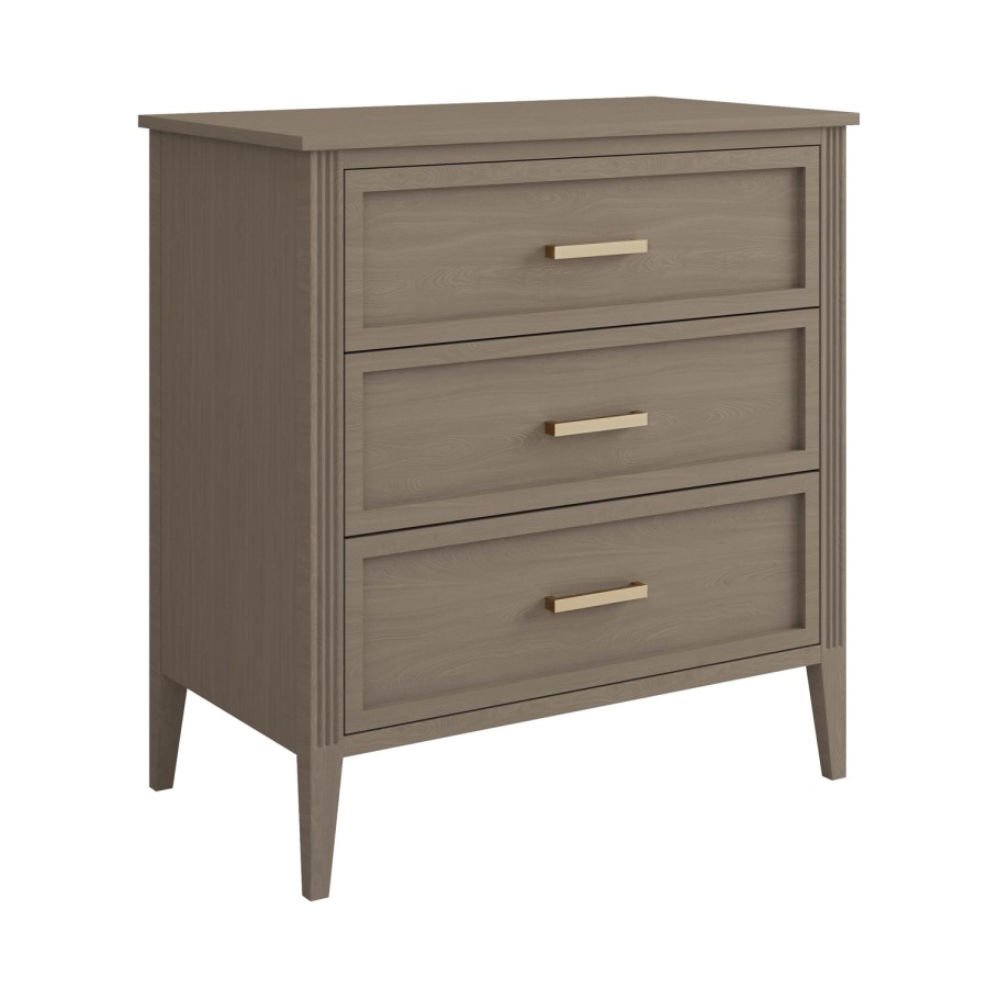 ONLY OPENED - Dark Wood Chest of 3 Drawers - Delilah