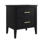 Black 2 Drawer Bedside Table - Delilah