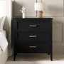Black 3 Drawer Chest of Drawers - Delilah