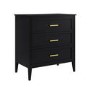 Black 3 Drawer Chest of Drawers - Delilah