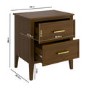 Walnut 2 Drawer Bedside Table - Delilah