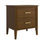 Walnut 2 Drawer Bedside Table - Delilah