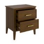 Walnut 2 Drawer Bedside Table - Delilah