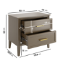 Wide Dark Wood 2 Drawer Bedside Table - Delilah