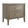 Wide Dark Wood 2 Drawer Bedside Table - Delilah