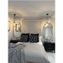 Wide Black 2 Drawer Bedside Table - Delilah