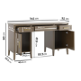 GRADE A1 - Dark Wood Office Desk with Drawers - Delilah