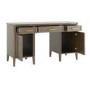GRADE A1 - Dark Wood Office Desk with Drawers - Delilah