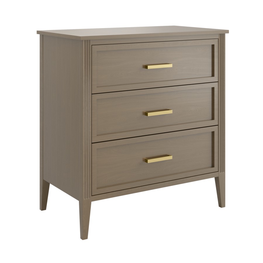 ONLY OPENED - Dark Wood Chest of 3 Drawers - Delilah