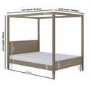 King Size Four Poster Bed Frame in Dark Wood - Delilah