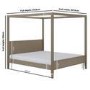 Super King Four Poster Bed Frame in Dark Wood - Delilah