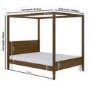 King Size Four Poster Bed Frame in Walnut - Delilah