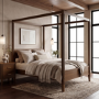 Super King Four Poster Bed Frame in Walnut - Delilah