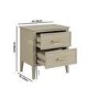 Light Wood 2 Drawer Bedside Table - Delilah