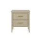 Light Wood 2 Drawer Bedside Table - Delilah