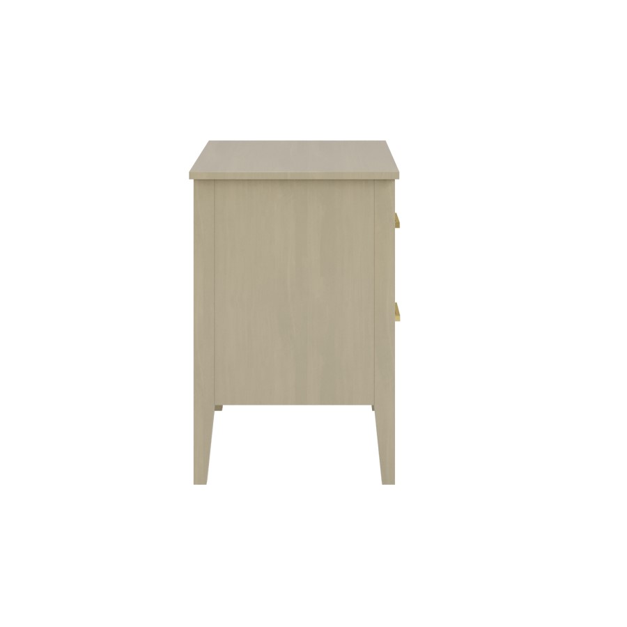 Light Wood 2 Drawer Bedside Table - Delilah