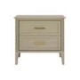 Wide Light Wood 2 Drawer Bedside Table - Delilah