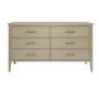 Wide Light Wood 6 Drawer Chest of Drawers - Delilah 
