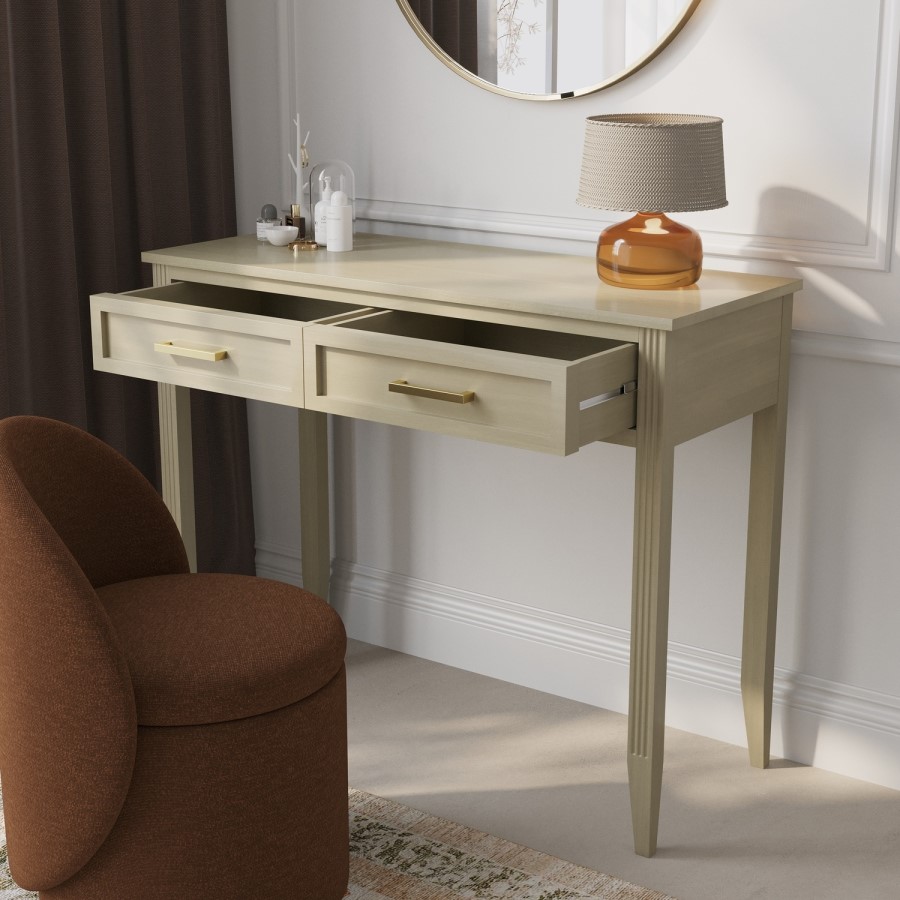 Light Wood Dressing Table with 2 Drawers - Delilah 