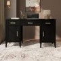 Black Office Desk with Drawers - Delilah 