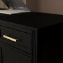 Black Office Desk with Drawers - Delilah 
