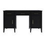 Black Office Desk with Drawers - Delilah 