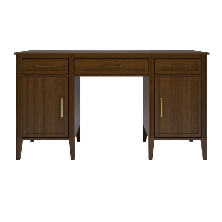 Walnut Office Desk with Drawers - Delilah 