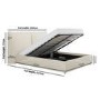 Beige Linen King Size Ottoman Bed with Pillow Headboard - Dune