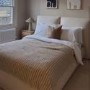 Beige Linen King Size Ottoman Bed with Pillow Headboard - Dune