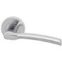 Internal Silver Polished/Satin Chrome Bathroom Lever Door Handle with Lock, Latch and Hinges Pack - 75mm Latch - Drava - XL Joinery