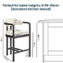 ALMOST PERFECT - Cream Textured Fabric Kitchen Stool with Black Solid Wood Legs - Darla