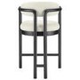 ALMOST PERFECT - Cream Textured Fabric Kitchen Stool with Black Solid Wood Legs - Darla