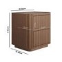Walnut Ribbed 2 Drawer Bedside Table - Fully Assembled - Drew